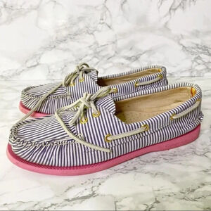 SPERRY for‎ J. CREW Navy Striped Topsiders